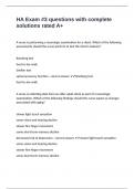HA Exam &num;3 questions with complete solutions rated A&plus;