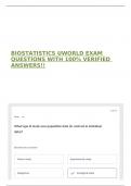 BIOSTATISTICS UWORLD EXAM QUESTIONS WITH 100&percnt; VERIFIED ANSWERS&excl;&excl; 