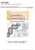 Test Bank For Genetics and Genomics in Nursing and Health Care 2nd Edition By Theresa A&period; Beery&semi; M&period; Linda Workman&vert;&vert;ALL chapters 1-20&vert;Questions and answers&vert; Graded A&plus;