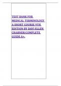 TEST BANK FOR MEDICAL TERMINOLOGY A SHORT COURSE 9TH EDITION BY DAVI ELLEN CHABNER&vert;COMPLETE GUIDE A&plus;&period;