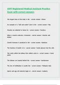 AMT Registered Medical Assistant Practice Exam with correct answers