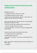 Medical Assistant Clinical Practice Exam with verified answers 