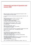 Commercial Law Exam -2 Questions and answers 2025&period;