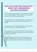 WGU D215 AUDITING EXAM 2025 &vert;NEWLY SET &vert;GUARANTEED ACCURATE ANSWERS