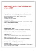 Psychology 110 utk Exam Questions and answers 2025&period;