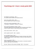 Psychology 110 - Exam 1 study guide 2025&period;