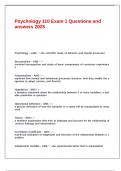 Psychology 110 Exam 1 Questions and answers 2025&period;