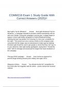 COMM216 Exam 1 Study Guide With Correct Answers &lpar;2025&rpar;&excl;&excl;