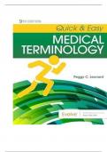 TEST BANK FOR QUICK AND EASY MEDICAL TERMINOLOGY 9TH EDITION BY LEONARD ALL CHAPTERS  LATEST VERSION 