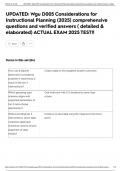 UPDATED&colon; Wgu D005 Considerations for Instructional Planning &lpar;2025&rpar; comprehensive questions and verified answers &lpar; detailed & elaborated&rpar; ACTUAL EXAM 2025 TEST&excl;&excl;