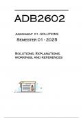 ADB2602 - ASSIGNMENT 1 SOLUTIONS &lpar;SEMESTER 01 - 2025&rpar;