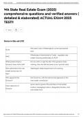 WA State Real Estate Exam &lpar;2025&rpar; comprehensive questions and verified answers &lpar; detailed & elaborated&rpar; ACTUAL EXAM 2025 TEST&excl;&excl;