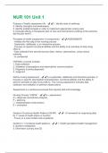 NUR 101 Unit 1 Questions With 100&percnt; Correct Answers&excl;&excl;