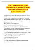 WSET Spirits Actual Exam  Questions With Reviewed 100&percnt;  Correct Detailed Answers  Guaranteed Pass&excl;&excl; 