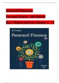 SOLUTION MANUAL Personal Finance&comma; 14th Edition By E&period; Thomas Garman&comma; Chapter 1 - 17