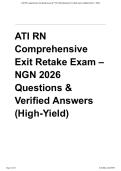 ATI RN Comprehensive Exit Retake Exam &ndash; NGN 2026 Questions & Verified Answers &lpar;High-Yield&rpar;