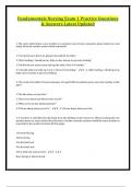 Fundamentals Nursing Exam 1 Practice Questions & Answers Latest Updated 