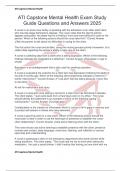 ATI Capstone Mental Health Exam Study Guide Questions and Answers 2025