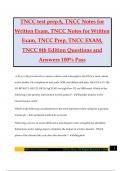 TNCC test prepA&comma; TNCC Notes for Written Exam&comma; TNCC Notes for Written Exam&comma; TNCC Prep&comma; TNCC EXAM&comma; TNCC 8th Edition Questions and Answers 100&percnt; Pass