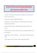 NACE CIP Level 2 Exam Questions and Answers 100&percnt; Pass