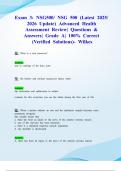Exam 3&colon; NSG500&sol; NSG 500 &lpar;Latest 2025&sol; 2026 Update&rpar; Advanced Health Assessment Review&vert; Questions & Answers&vert; Grade A&vert; 100&percnt; Correct &lpar;Verified Solutions&rpar;- Wilkes