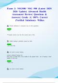 Exam 2&colon; NSG500&sol; NSG 500 &lpar;Latest 2025&sol; 2026 Update&rpar; Advanced Health Assessment Review&vert; Questions & Answers&vert; Grade A&vert; 100&percnt; Correct &lpar;Verified Solutions&rpar;- Wilkes