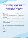 Exam 1&colon; NSG500&sol; NSG 500 &lpar;Latest 2025&sol; 2026 Update&rpar; Advanced Health Assessment Review&vert; Questions & Answers&vert; Grade A&vert; 100&percnt; Correct &lpar;Verified Solutions&rpar;- Wilkes