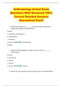 Anthropology Actual Exam  Questions With Reviewed 100&percnt;  Correct Detailed Answers  Guaranteed Pass&excl;&excl; 
