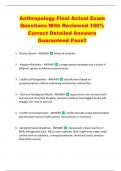 Anthropology Final Actual Exam  Questions With Reviewed 100&percnt;  Correct Detailed Answers  Guaranteed Pass&excl;&excl; 