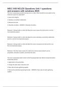 NSG 3100 NCLEX Questions Unit 1 questions and answers with solutions 2025&period;