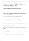 Nursing 3100 UCONN Final EXAM Questions and Answers with solutions 2025&period;
