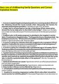 Nace care of childbearing family Questions and Correct Explained Answers