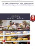 TEST BANK For Accounting Information Systems&comma; 3rd Edition by Vernon Richardson&comma; Verified Chapters 1 - 18&comma; Complete