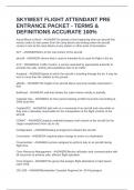 SKYWEST FLIGHT ATTENDANT PRE ENTRANCE PACKET - TERMS & DEFINITIONS ACCURATE 100&percnt;