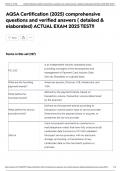 AQSA Certification &lpar;2025&rpar; comprehensive questions and verified answers &lpar; detailed & elaborated&rpar; ACTUAL EXAM 2025 TEST&excl;&excl;