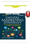Test Bank &ndash; Digital Marketing Strategy&colon; An Integrated Approach to Online Marketing&comma; 3rd Edition by Simon Kingsnorth