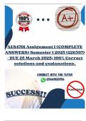 AES4701 Assignment 1 &lpar;COMPLETE ANSWERS&rpar; Semester 1 2025 &lpar;226397&rpar; - DUE 25 March 2025