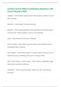 Criminal Justice NOCTI Certification Questions with Correct Answers 2025