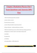 Chapter 2 Radiation Physics Part I Exam Questions and Answers 100&percnt; Pass