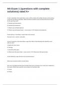 HA Exam 1 &lpar;questions with complete solutions&rpar; rated A&plus;