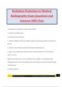 Radiation Protection in Medical Radiography Exam Questions and Answers 100&percnt; Pass