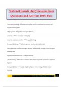 National Boards Study Session Exam Questions and Answers 100&percnt; Pass