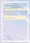 NR668 Week 2 Questions and Correct  Verified Answers