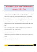Illinois CNA State exam Questions and Answers 100&percnt; Pass