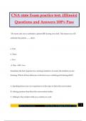 CNA state Exam practice test&period; &lpar;Illinois&rpar; Questions and Answers 100&percnt; Pass