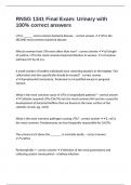RNSG 1341 Final Exam&colon; Urinary with 100&percnt; correct answers