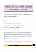 Illinois CNA State Exam A Questions and Answers 100&percnt; Pass