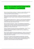 MHA 705 EXAM QUESTIONS WITH 100&percnt; CORRECT ANSWERS 