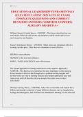 EDUCATIONAL LEADERSHIP FUNDAMENTALS  &lpar;ELF&rpar; TEST LATEST 2025 ACTUAL EXAM&vert;  COMPLETE QUESTIONS AND CORRECT  DETAILED ANSWERS &lpar;VERIFIED ANSWERS&rpar; ALREADY GRADED A&plus;