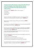 Property and Casualty Insurance License Test 2025 With 120 Exam Prep Questions And Correct Verified ANSWERs&sol; Property And Casualty Exam 2025 Kentucky Qs And As&lpar;Brand New&excl;&rpar;